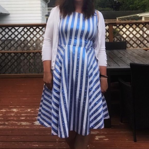 Closet London Iridescent Mermaid Stripe Dress - Picture 9 of 17